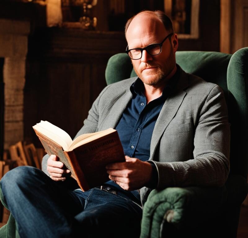 Augusten Burroughs holding the book Dry: A Memoir