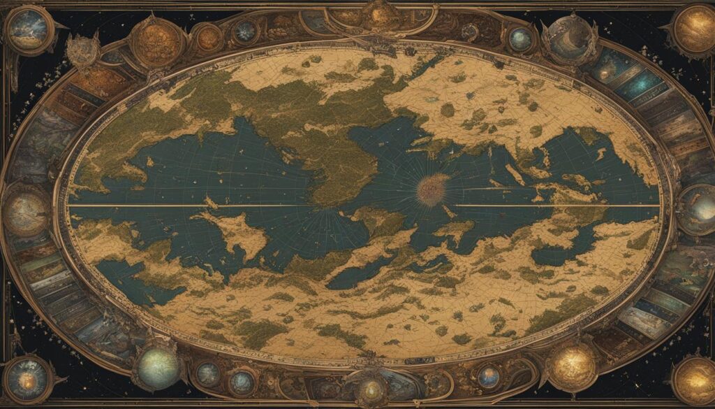 Intricate map of the Banewreaker epic universe